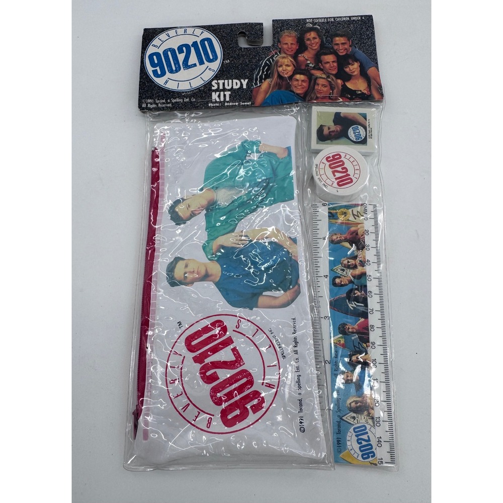 FASCO Beverly Hills 90210 Study Kit 1991 Vintage Stationery Set New Sealed 22008